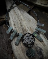 Labradorite rose necklace 