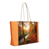 Image 3 of Oversized bag / purse (Fall trees) on Orange 