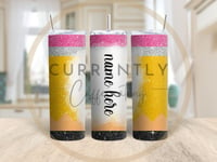 No. 2 Glittery Pencil Personalized Teacher Tumbler 