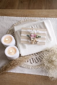 Image 1 of Fond + wrap + bandeau blanc cassé