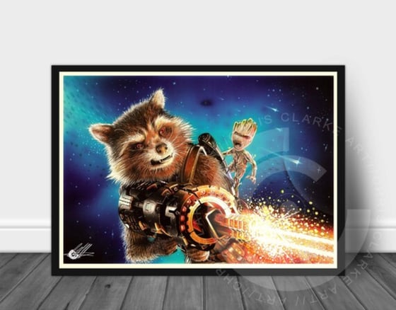 Image of Rocket And Groot Limited Edition Print
