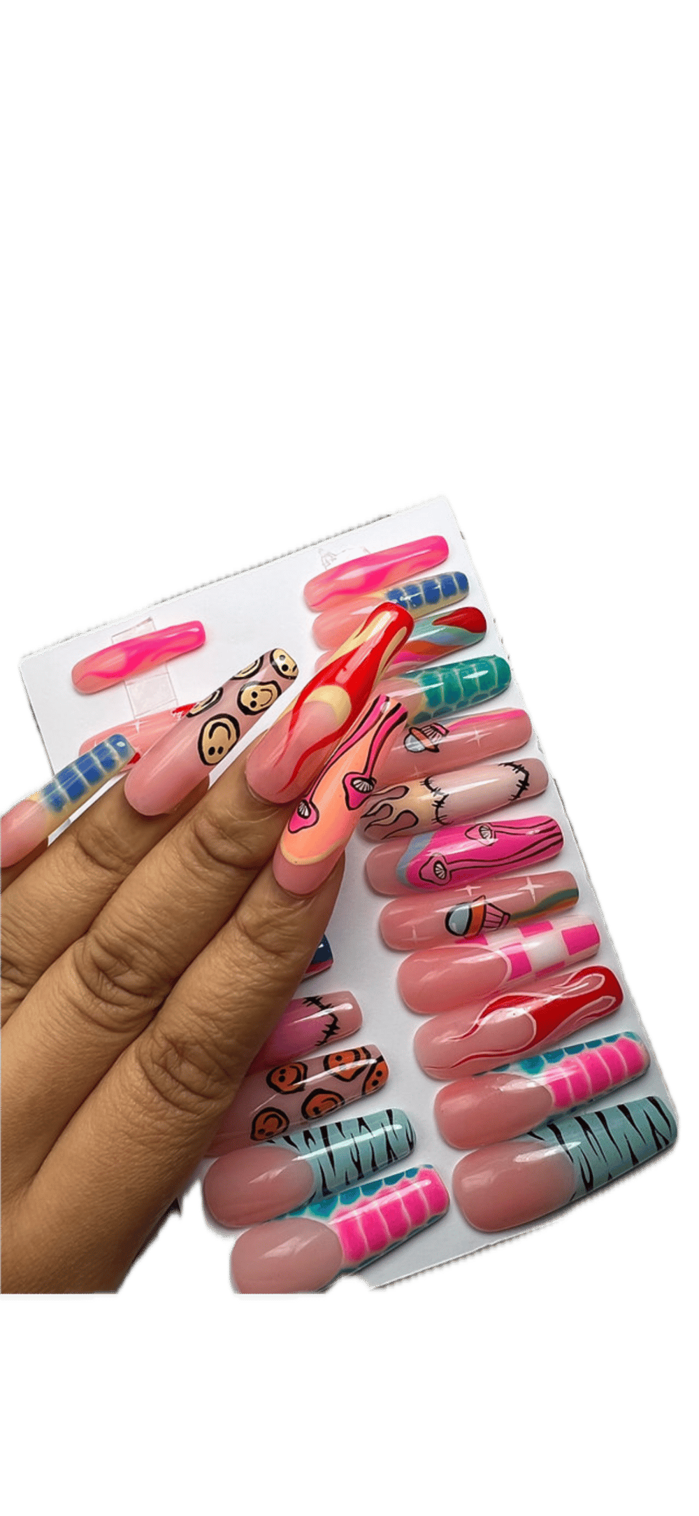 Image of Pick a 20 piece hard gel press on nail set from pics 1-8