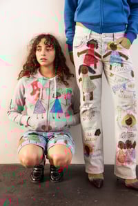 Image 4 of HOODIE " MOUMBE SISTER "  WITH CAP GRIS 