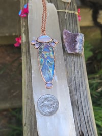 Image 3 of Electroformed labradorite and moonstone necklace 10