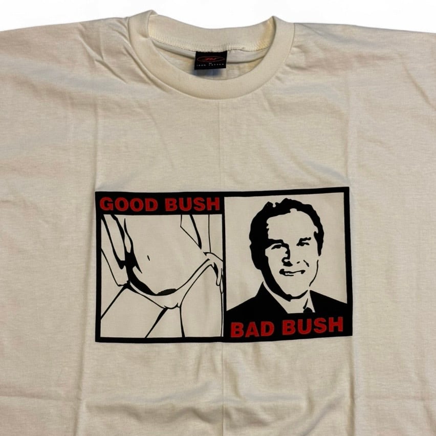 Image of 2000s Good Bush Bad Bush Humor Graphic Tee (XL)