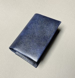 Image of Blue Museum Calfskin Seamless Cardholder N°2