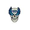Broken Skull Pin - Blue Flame