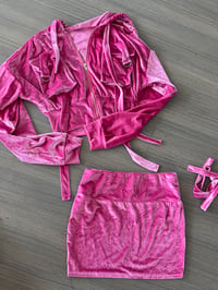 hot pink velvet set (sz medium) 