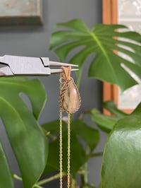 Image 4 of Gold Labradorite Sunset Teardrop Crystal Necklace