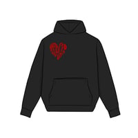 Image 2 of DALLAS STAR HEART HOODIE (BLK/RED)