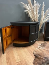 Image 3 of Pair of unpainted Nathan corner bedside cupboards 