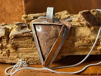 Image 2 of First Offering Rare Dryhead Agate Upcycled Silverware and Copper Pendant
