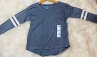 Grey Long Sleeve White Stripes