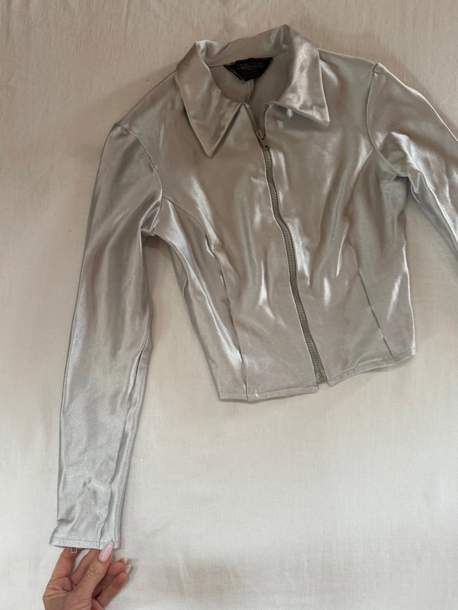 1970s cosmic silver stretch trouser set 
