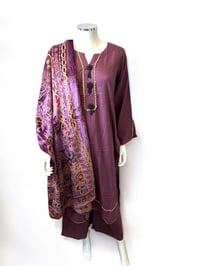 Image 1 of Velvet shawl suit 