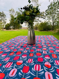 Image 2 of Tablecloth - JP Banksia (Red/Blue)