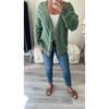 Khaki Green Gold Button Cardigan 