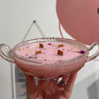 Image 2 of honeydew magnolia scented candle | vintage glass