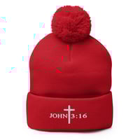 Image 8 of John 3:16 Pom-Pom Beanie