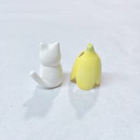 Image 5 of Banana white kitty ceramic figurine 