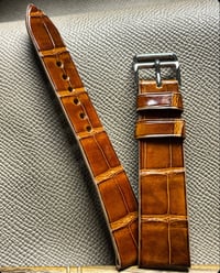 Image 2 of Vintage Ralph's Tan Glazed Alligator Watch Strap