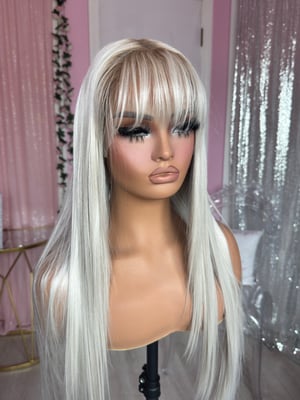 Image of icy bangs dark roots (ready to ship)
