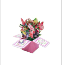  Pink Butterfly 3D Pop-Up Card - Exquisite Floral & Butterfly Design