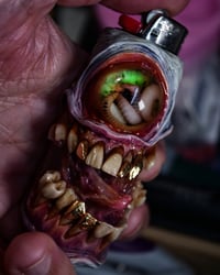 Image 9 of Parasite cyclops - Glow in the Dark Bic Lighter Sleeve OOAK