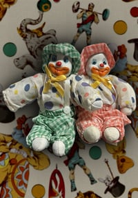 Image 2 of Vintage Plaid Clown Doll (green)