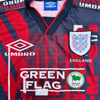 Image 3 of England 96 Umbro / Green Flag Training Shirt 