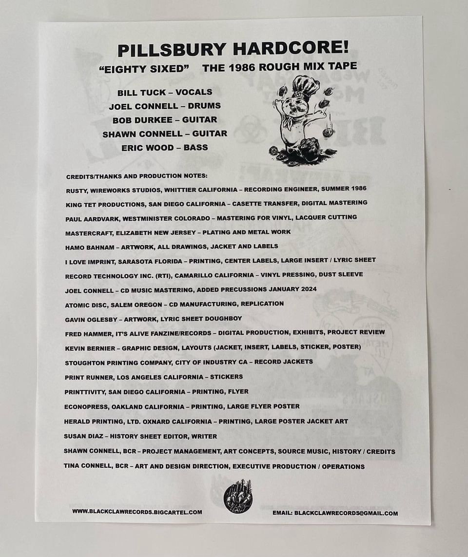 Pillsbury Hardcore - "Eighty Sixed" 12"+CD