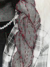 Image 2 of Boy with the pearl chain (embroidered screen print unframed ) 