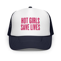 Image 11 of HOT GIRLS SAVE LIVES - THE TWO TONE FOAM TRUCKER HAT IN PINK 