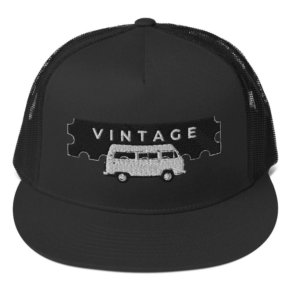 LTC VINTAGE COUTURE TRUCKER CAP (BLK/WHT LOGO)