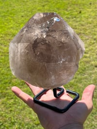 Image 24 of Smoky Quartz Natural Point With Rainbows On Stand #1456