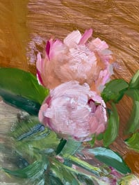 Image 2 of “Spring Peonies” Original Fine Art Oil Painting by Sarah Griffin Thibodeaux