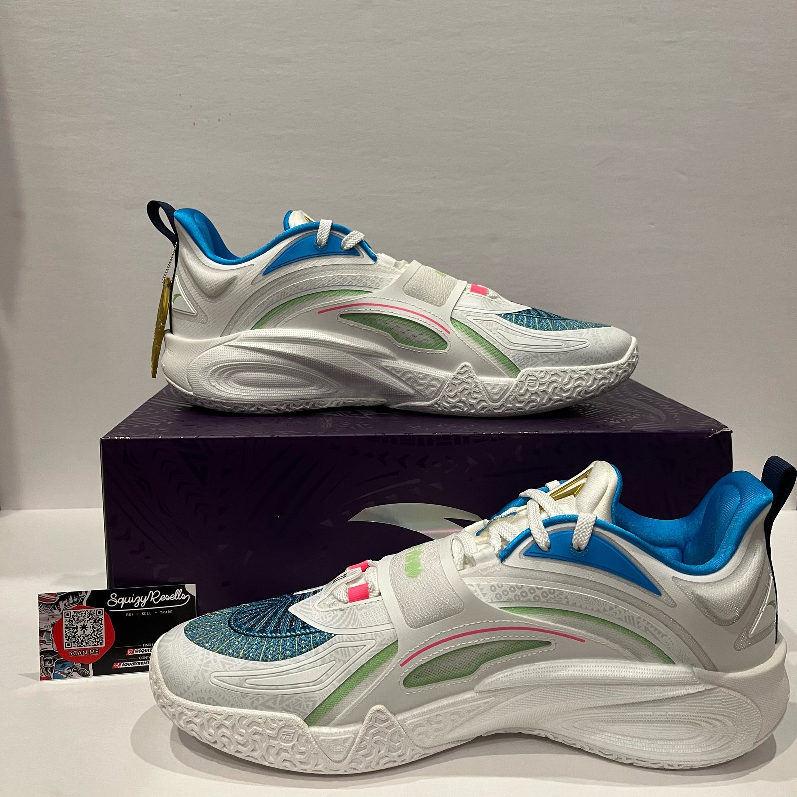 限定出品ANTA Kai1 Playoffs  27cm Anta KAI 1 Playoffs Energy/Green Grails Mismatch - Size 10