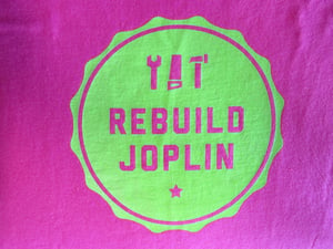 Image of Rebuild Joplin Tee-Pink and Green Crew Neck 