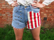 Image of 'Americana' Stars & Stripes high-waisted denim shorts 