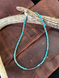 Image 2 of Kingman Heishi Beads -4mm Sterling Silver Pearls 