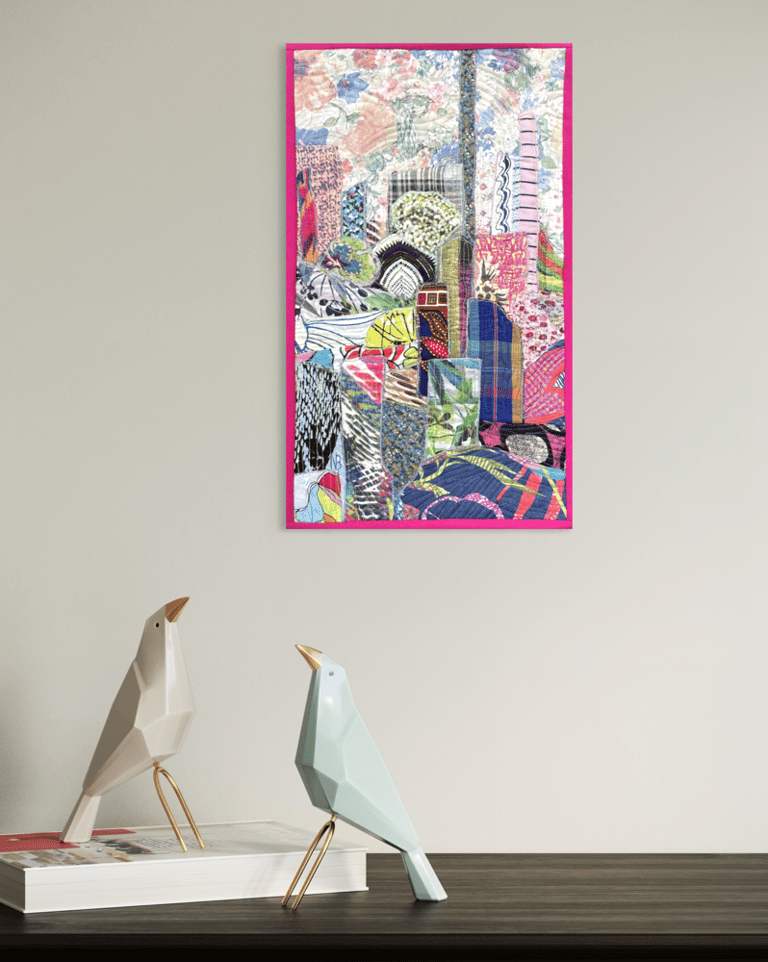 'In the Stone Jungle' - abstract modern art quilt, 44x26cm Image 7