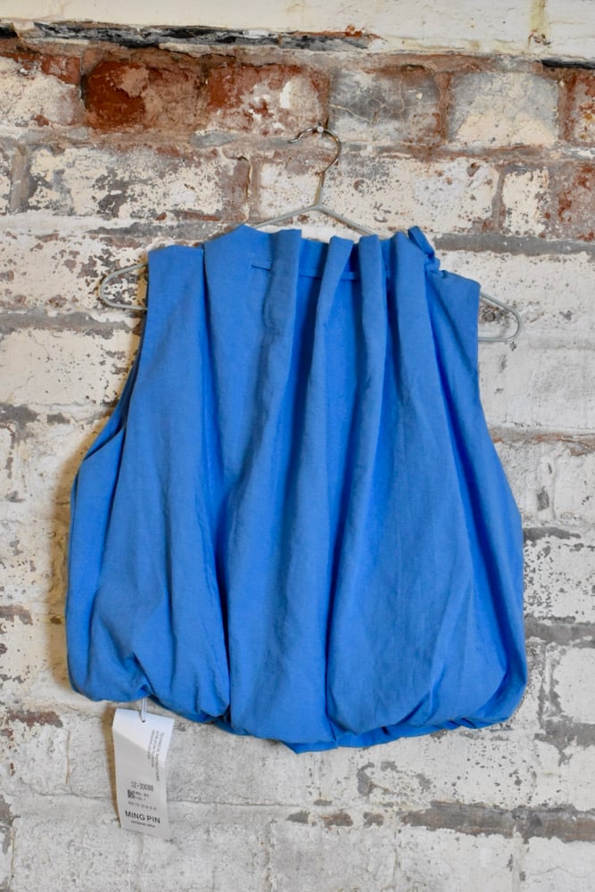 Image of Blue Draw String Top