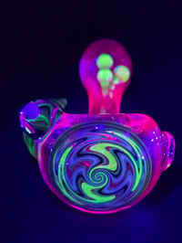 Image 3 of UV Reactive Wig Wag Pipe W/ Opal 