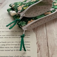 Image 4 of "Lucky Clovers” Small OR Mini Quilted Zipper Bag