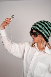 Image 1 of Blue and black beanie