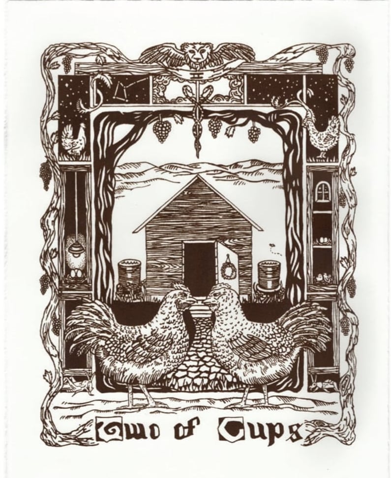 Two of Cups Chicken Print