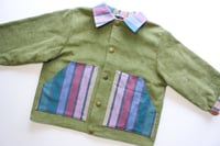 Image 3 of EZ Jacket- green cord & muted rainbow 