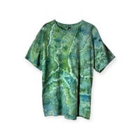 Image 1 of L Adult Cotton Tee in Verdant Geode Ice Dye