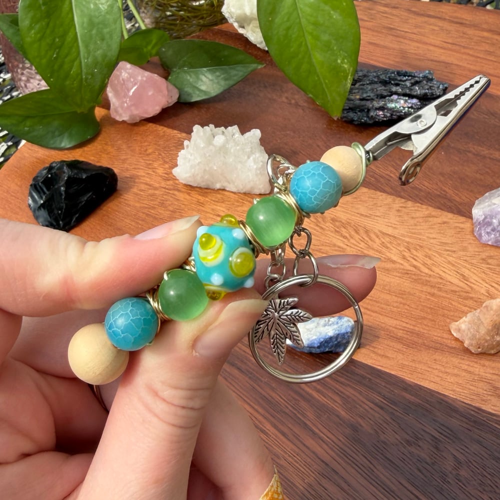 Image of teal terp clip keychain