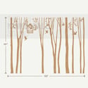 Tree Wall Decal Wall Sticker - Winter Trees Forest with birdcage - 101in set of 10 trees - kk136